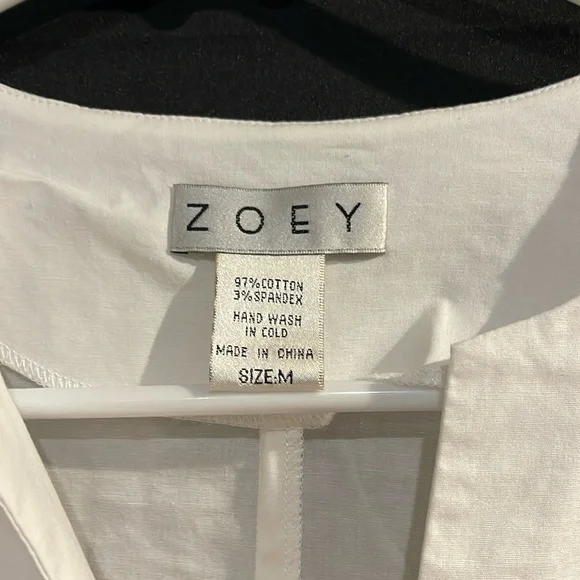 Zoey white zipper tunic size medium women’s - Picture 2 of 8
